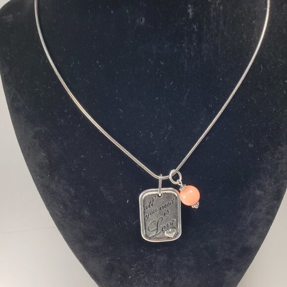 Vantel P. Silver Overlay Necklace with Genuine Coral – 24" Snake Chain Jewelry - Picture 5 of 5